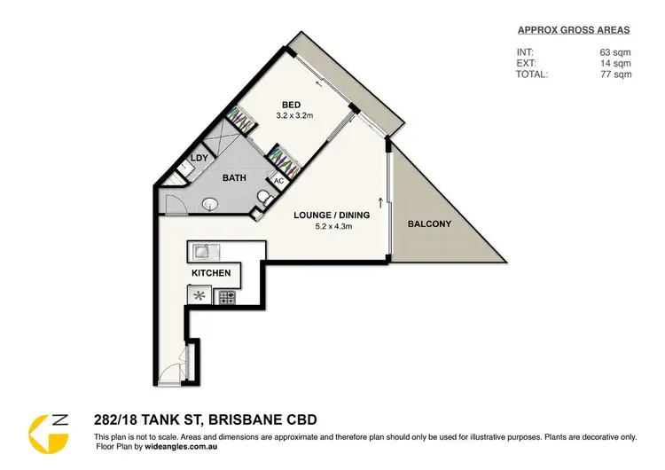 Floorplan of Homely unit listing, 282/18 Tank Street, Brisbane City QLD 4000