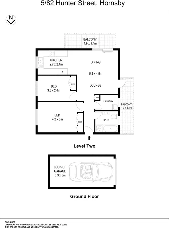 Floorplan of Homely apartment listing, 5/82 Hunter Street, Hornsby NSW 2077