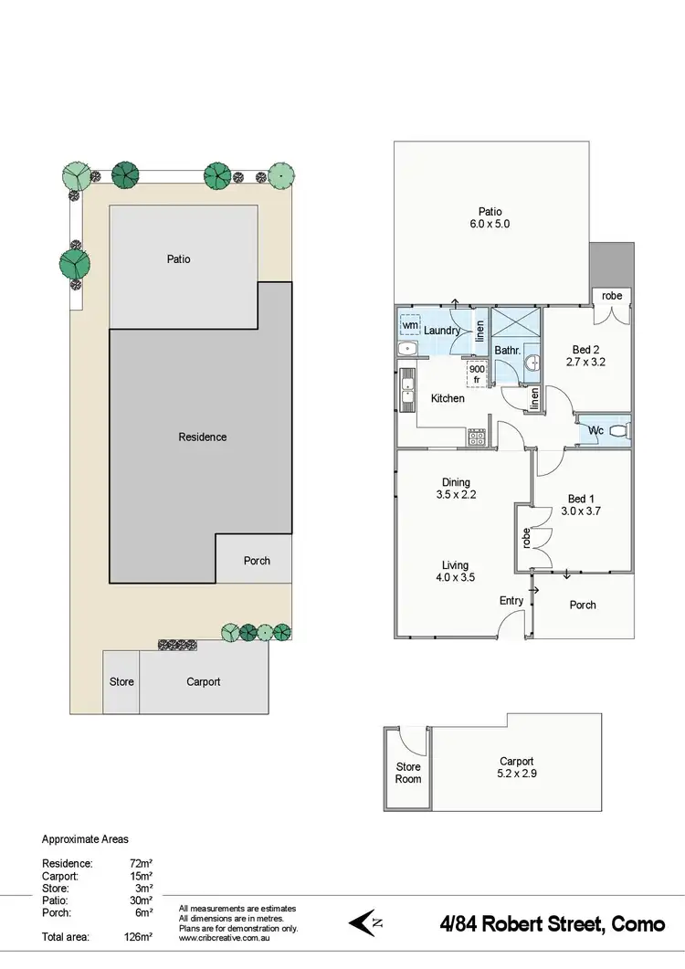 Floorplan of Homely villa listing, 4/84 Robert Street, Como WA 6152