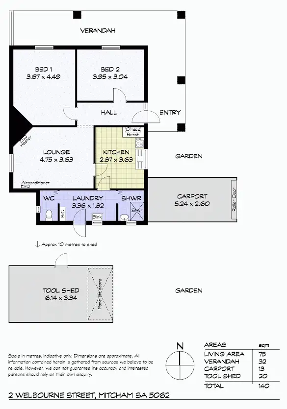 Floorplan of Homely house listing, 2 Welbourne Street, Mitcham SA 5062