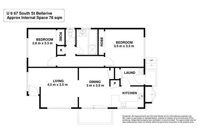 Floorplan of Homely unit listing, 6/67 South Street, Bellerive TAS 7018