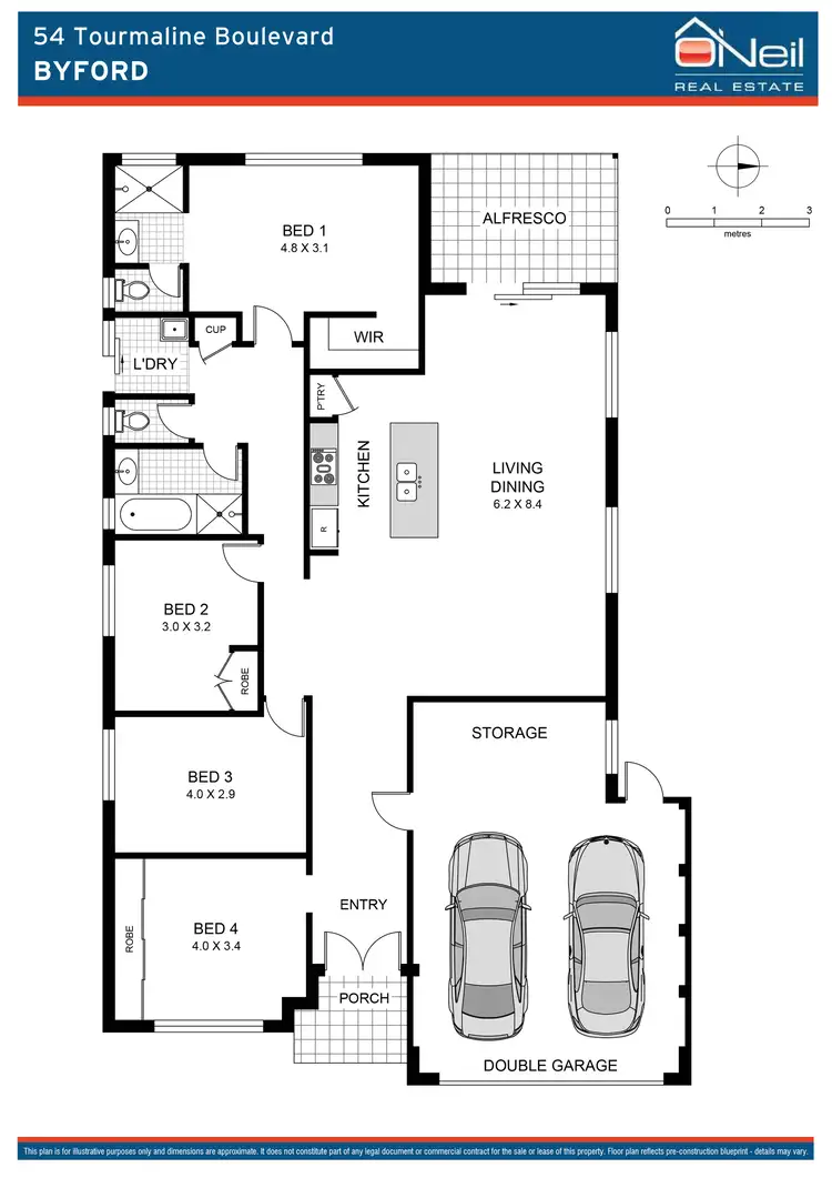 Floorplan of Homely house listing, 54 Tourmaline Boulevard, Byford WA 6122
