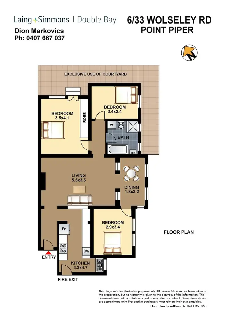 Floorplan of Homely apartment listing, 6/33 Wolseley Road, Point Piper NSW 2027