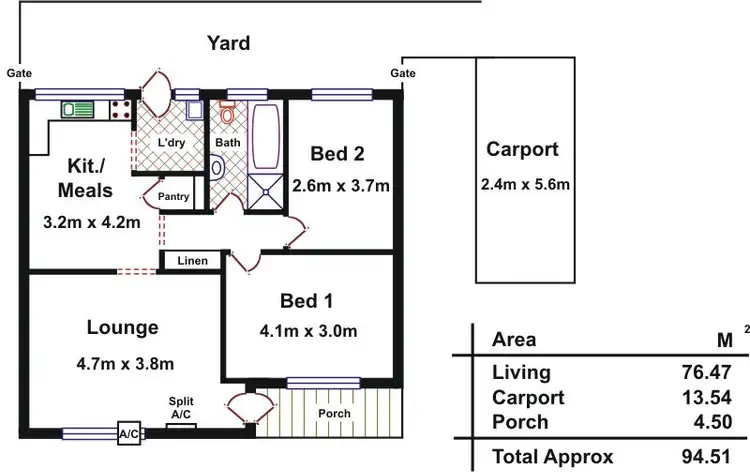 Floorplan of Homely house listing, Unit 1/14 Twelfth Street, Gawler South SA 5118
