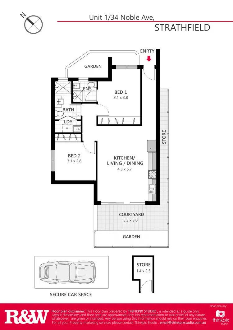 Floorplan of Homely apartment listing, 1/34 NOBLE AVENUE, Strathfield NSW 2135