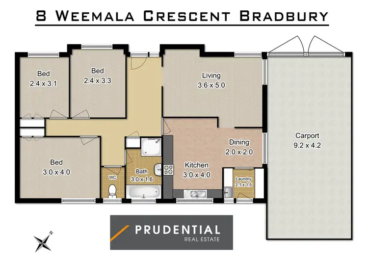 Floorplan of Homely house listing, 8 Weemala Crescent, Bradbury NSW 2560