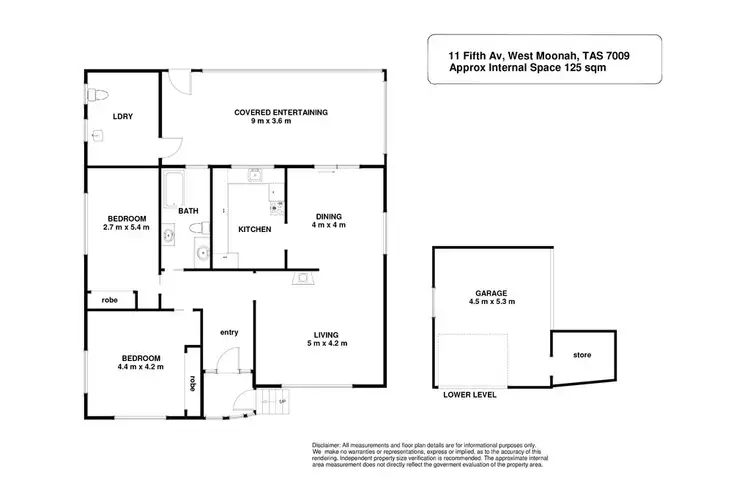 Floorplan of Homely house listing, 11 Fifth Avenue, West Moonah TAS 7009