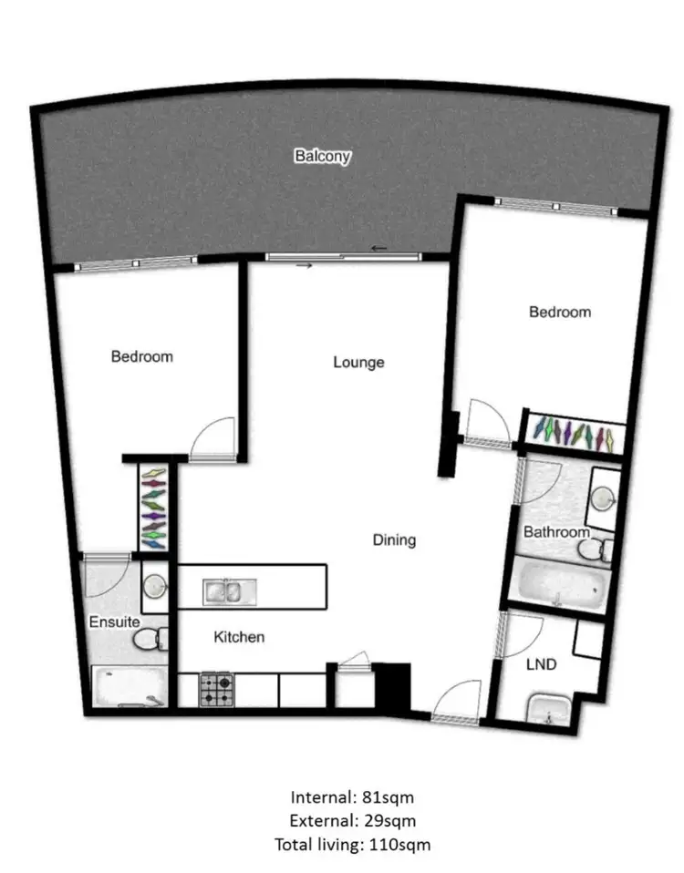 Floorplan of Homely apartment listing, 153/82 Boundary Street, Brisbane City QLD 4000