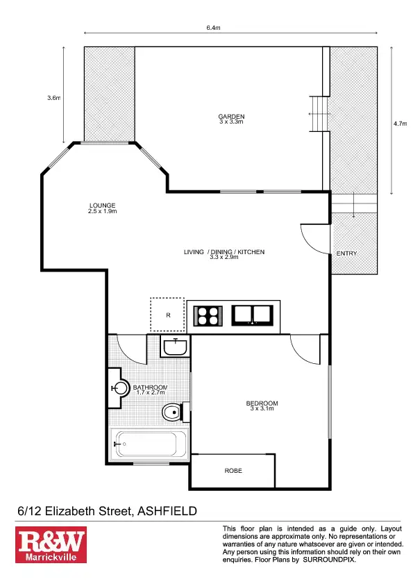 Floorplan of Homely unit listing, 6/12 Elizabeth Street, Ashfield NSW 2131