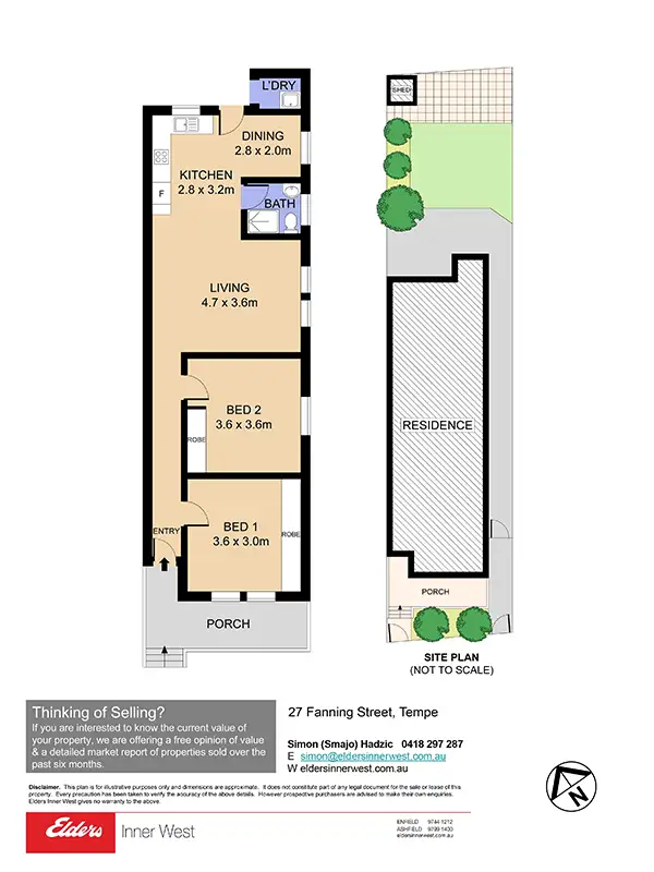 Floorplan of Homely semi-detached listing, 27 Fanning Street, Tempe NSW 2044