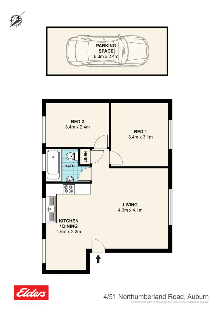 Floorplan of Homely unit listing, 4/51 NORTHUMBERLAND ROAD, Auburn NSW 2144