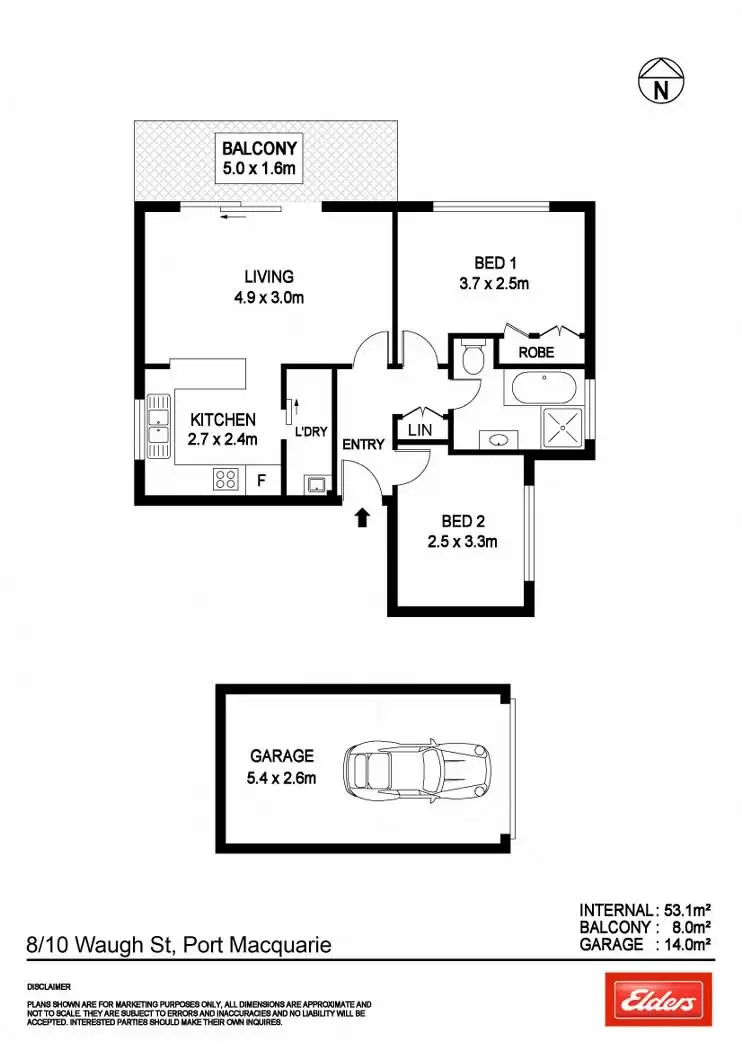 Floorplan of Homely unit listing, 8/10 Waugh Street, Port Macquarie NSW 2444