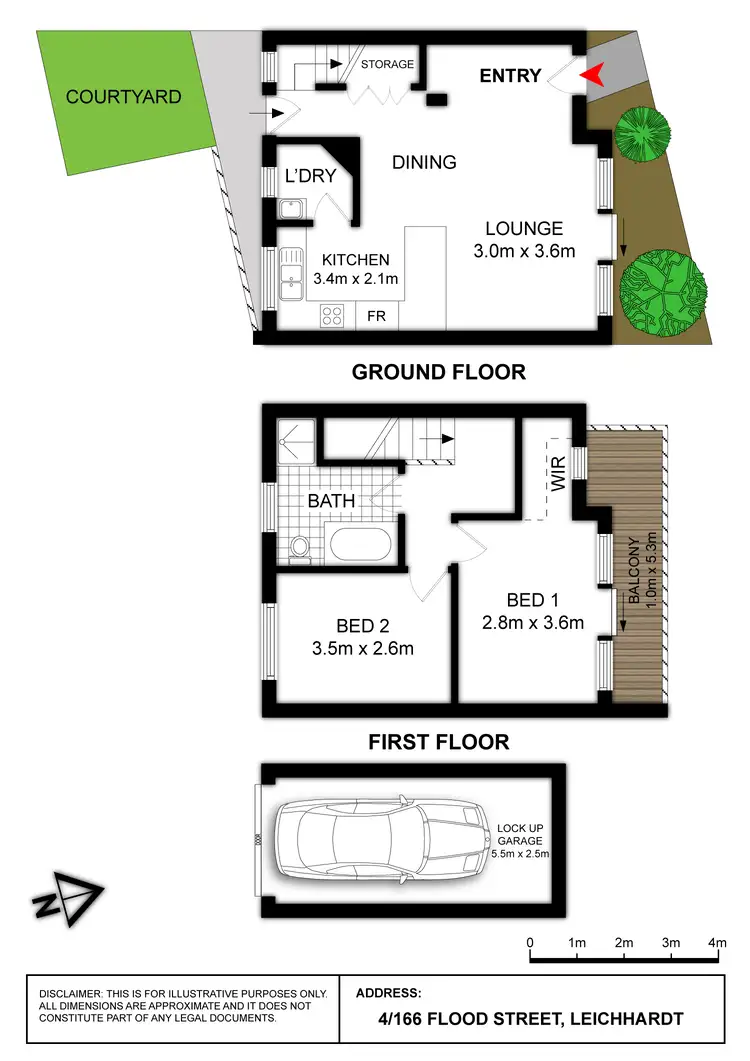 Floorplan of Homely townhouse listing, 4/166 Flood Street, Leichhardt NSW 2040