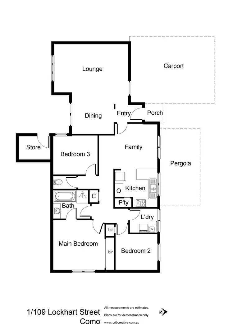 Floorplan of Homely villa listing, 1/109 Lockhart Street, Como WA 6152