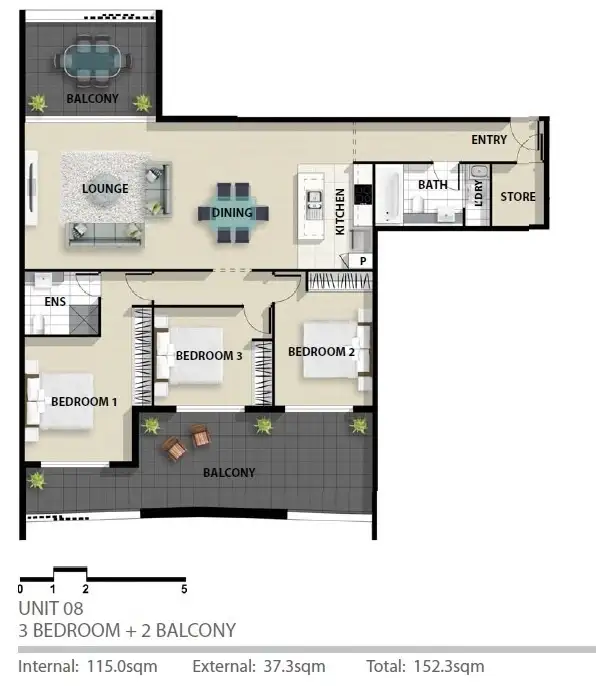 Floorplan of Homely apartment listing, 8/47 Stowe Avenue, Campbelltown NSW 2560