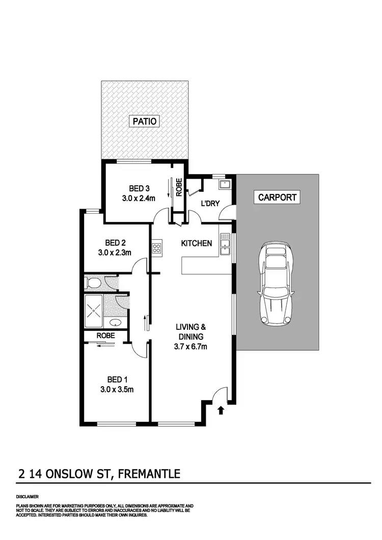 Floorplan of Homely house listing, 2/14 Onslow Street, Fremantle WA 6160
