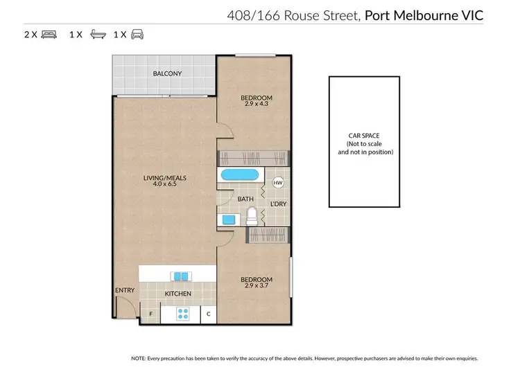 Floorplan of Homely apartment listing, C408/166 Rouse Street, Port Melbourne VIC 3207