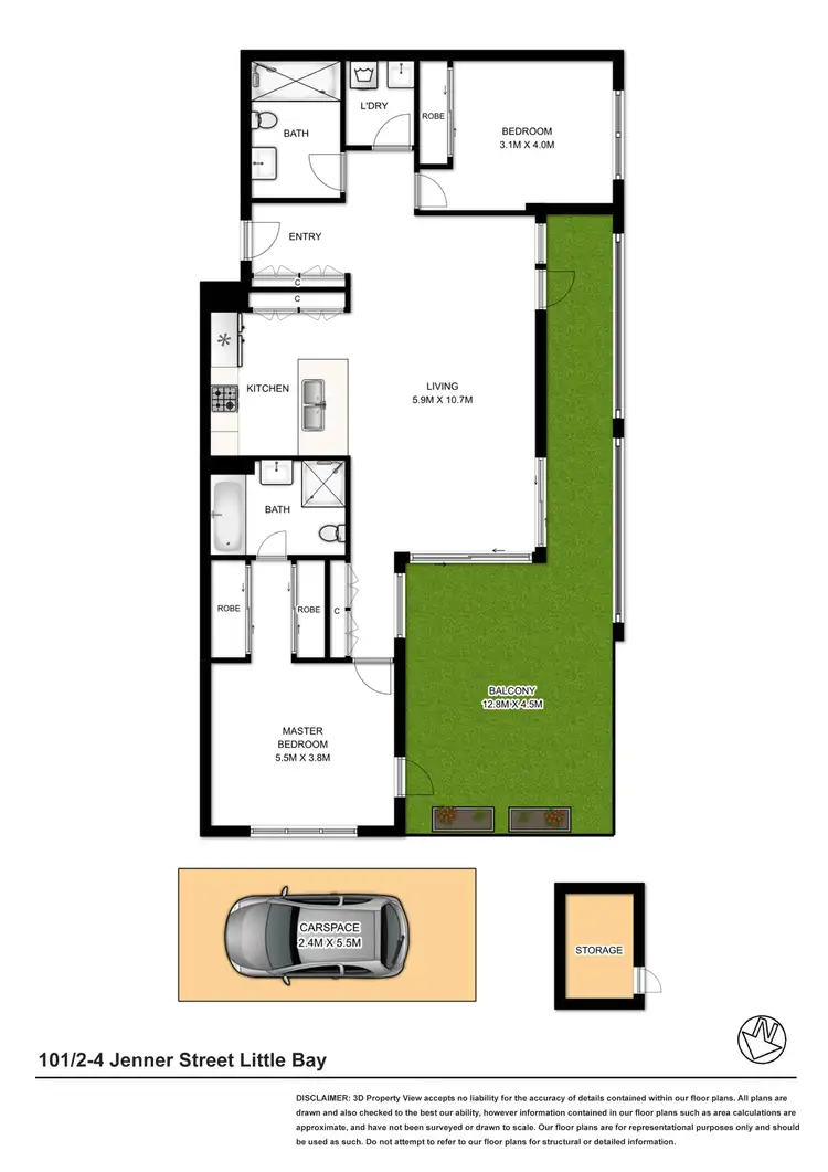 Floorplan of Homely apartment listing, 101/2-4 Jenner Street, Little Bay NSW 2036