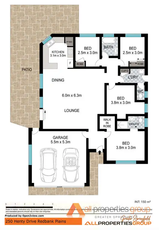 Floorplan of Homely house listing, 250 Henty Drive, Redbank Plains QLD 4301