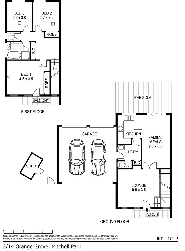 Floorplan of Homely townhouse listing, 2/14 Orange Grove, Mitchell Park SA 5043
