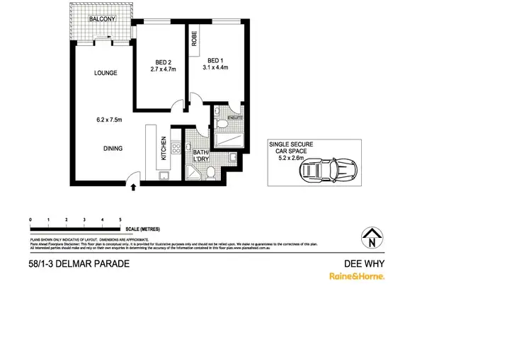 Floorplan of Homely unit listing, 58/1-3 Delmar Parade, Dee Why NSW 2099
