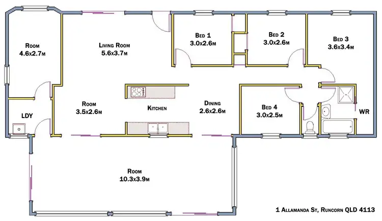 Floorplan of Homely house listing, 1 Allamanda Street, Runcorn QLD 4113