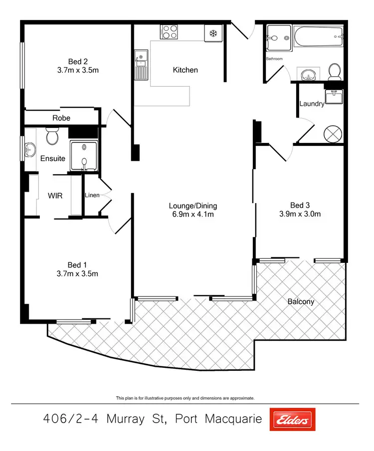 Floorplan of Homely unit listing, 406/2-4 Murray Street, Port Macquarie NSW 2444