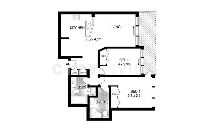 Floorplan of Homely apartment listing, 1505/50 Murray Street, Sydney NSW 2000