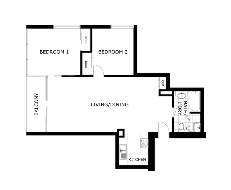 Floorplan of Homely apartment listing, 2902/668 Bourke Street, Melbourne VIC 3000