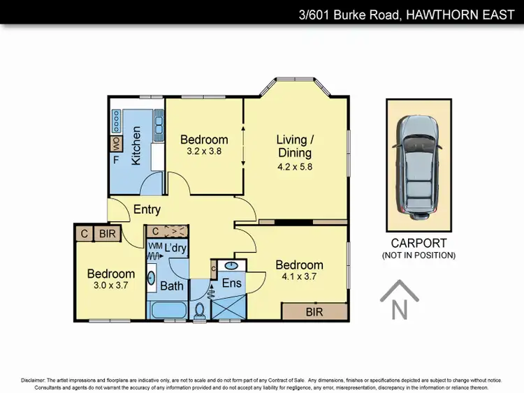 Floorplan of Homely apartment listing, 3/601 Burke Road, Hawthorn East VIC 3123