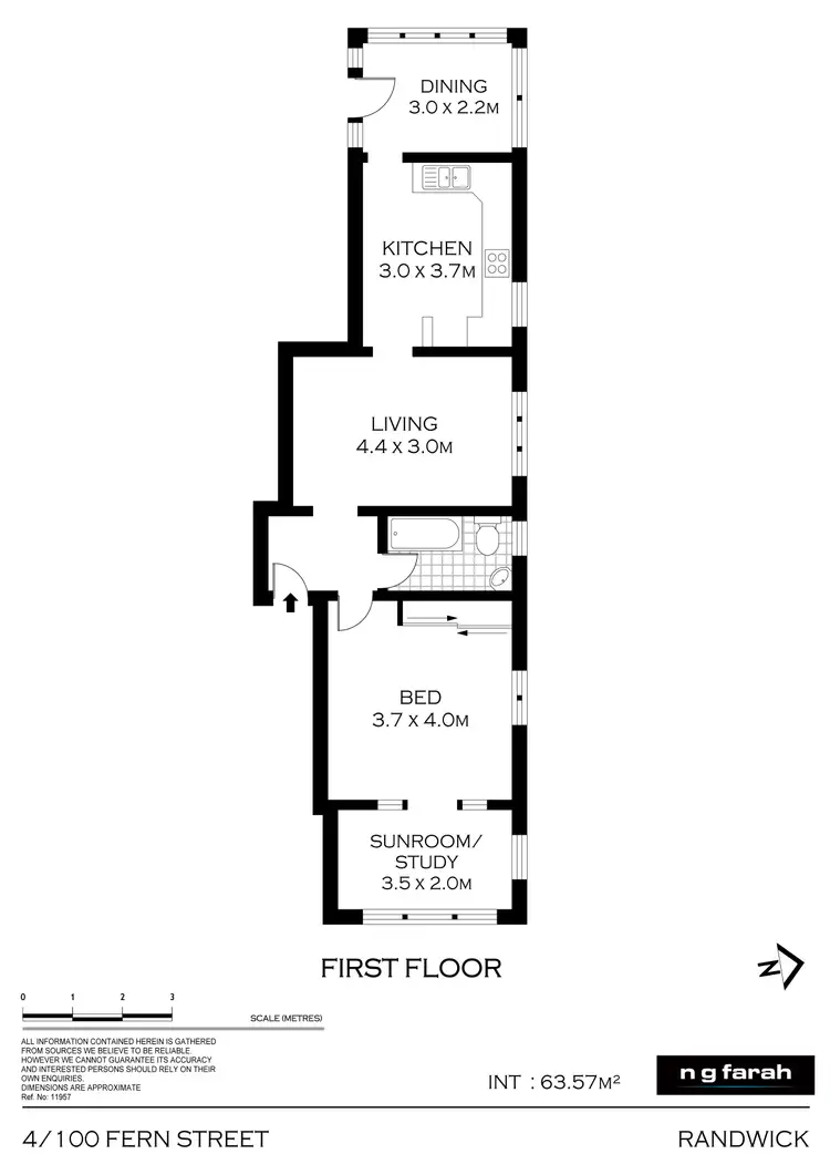 Floorplan of Homely unit listing, 4/100 Fern Street, Randwick NSW 2031