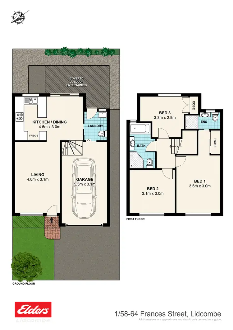 Floorplan of Homely townhouse listing, 1/58-62 Frances Street, Lidcombe NSW 2141