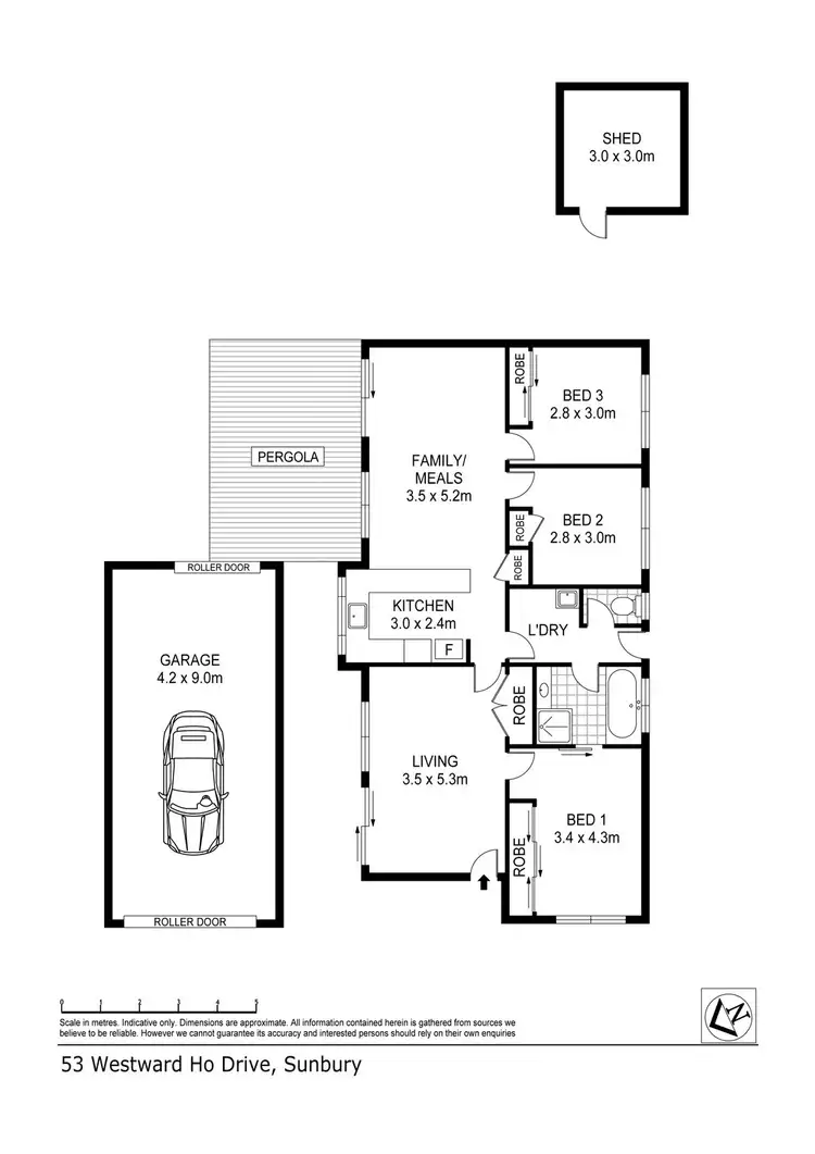 Floorplan of Homely house listing, 58 Westward Ho Drive, Sunbury VIC 3429