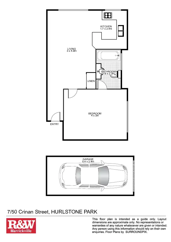 Floorplan of Homely unit listing, 7/50 Crinan Street, Hurlstone Park NSW 2193