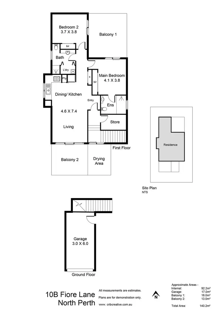 Floorplan of Homely apartment listing, 10A Fiore Lane, North Perth WA 6006