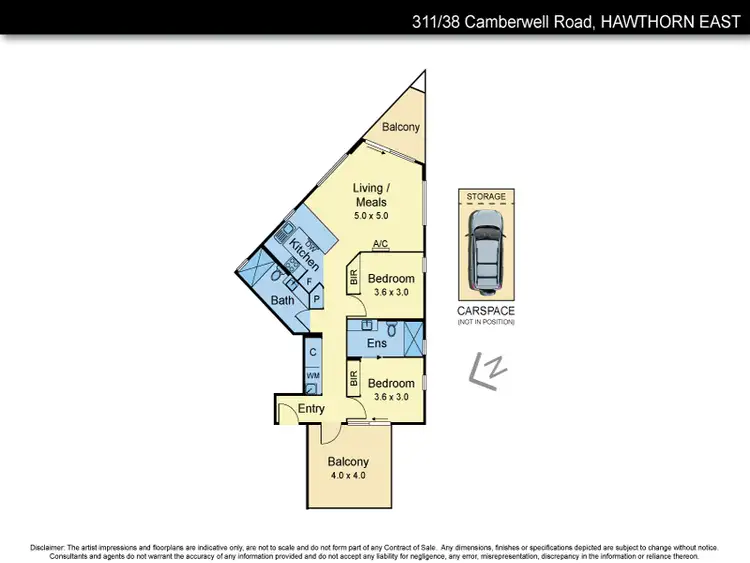 Floorplan of Homely apartment listing, 311/38 Camberwell Road, Hawthorn East VIC 3123