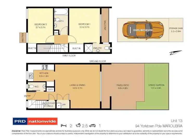 Floorplan of Homely townhouse listing, 13/94-96 Yorktown Parade, Maroubra NSW 2035