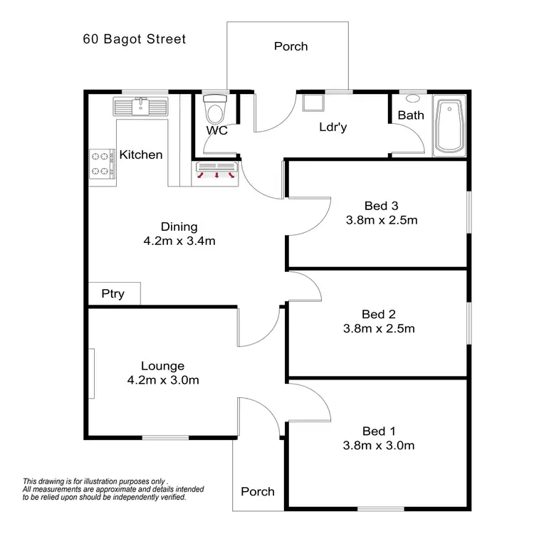 Floorplan of Homely house listing, 60 Bagot Street, Elizabeth South SA 5112