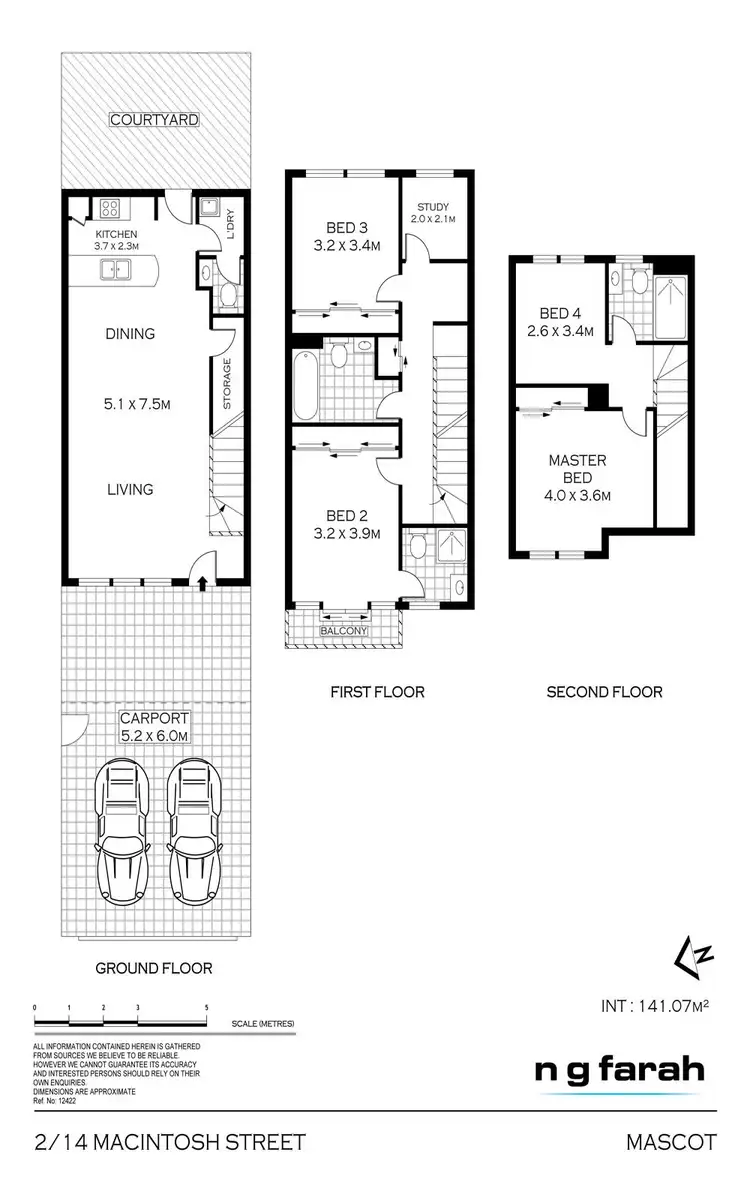 Floorplan of Homely townhouse listing, 2/14 Macintosh Street, Mascot NSW 2020
