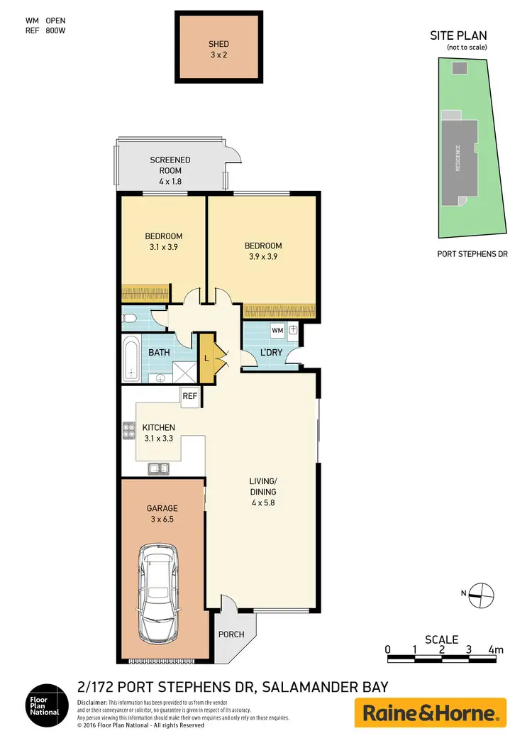 Floorplan of Homely semi-detached listing, 2/172 Port Stephens Drive, Salamander Bay NSW 2317
