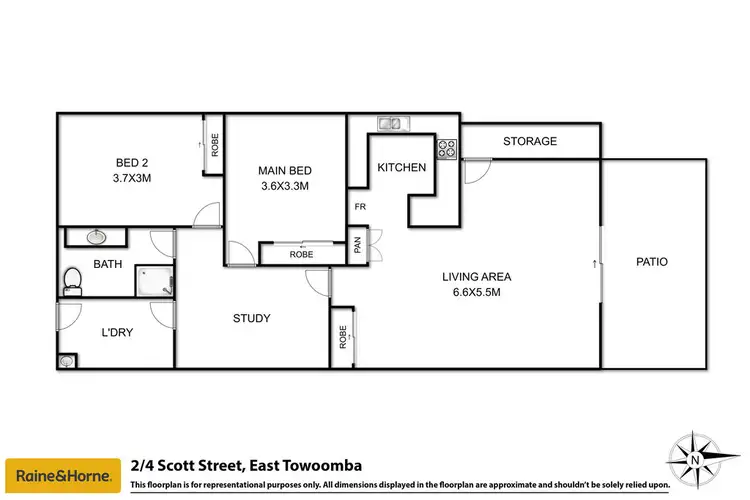 Floorplan of Homely unit listing, 2/4 Scott Street, East Toowoomba QLD 4350