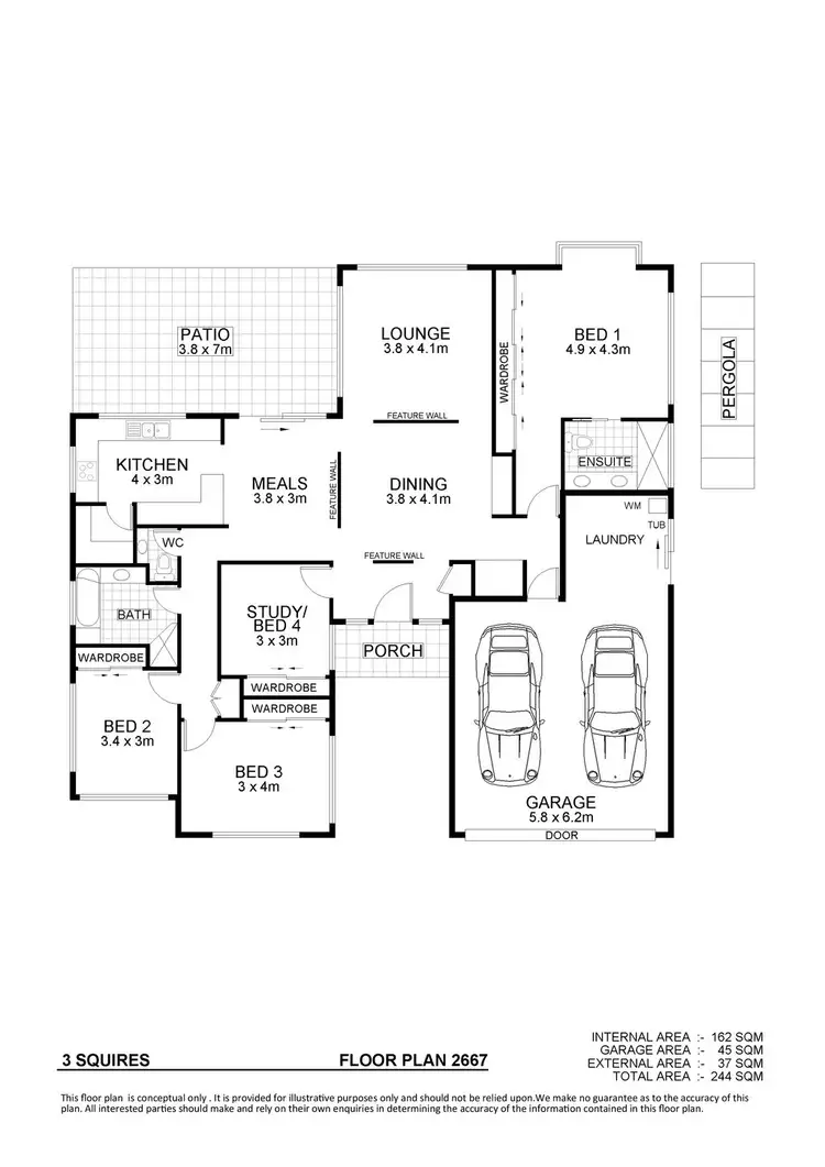 Floorplan of Homely house listing, 3 Squires Crescent, Kirwan QLD 4817
