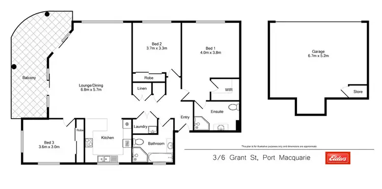Floorplan of Homely unit listing, 3/6 Grant Street, Port Macquarie NSW 2444