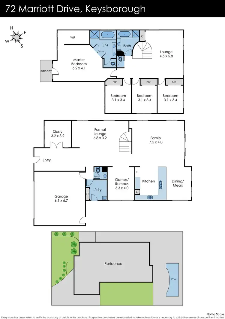 Floorplan of Homely house listing, 72 Marriott Drive, Keysborough VIC 3173