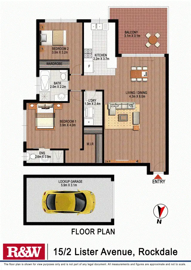 Floorplan of Homely apartment listing, 15/2 Lister Avenue, Rockdale NSW 2216