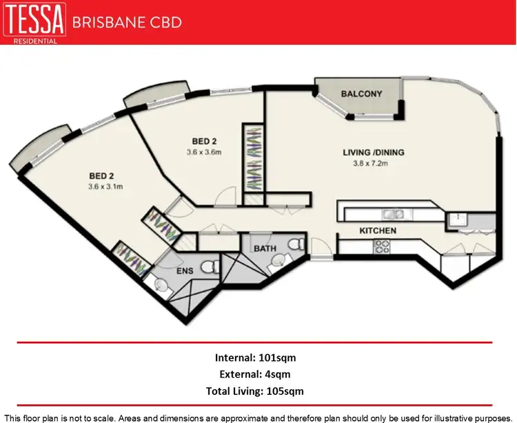 Floorplan of Homely apartment listing, 105/35 Howard Street, Brisbane City QLD 4000