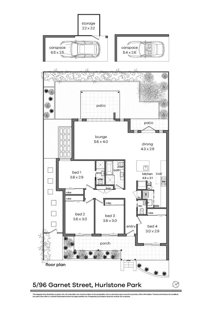 Floorplan of Homely townhouse listing, 5/96 Garnet Street, Hurlstone Park NSW 2193