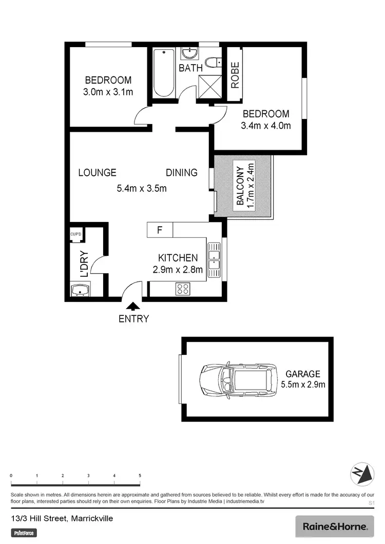 Floorplan of Homely apartment listing, 13/3 Hill Street, Marrickville NSW 2204