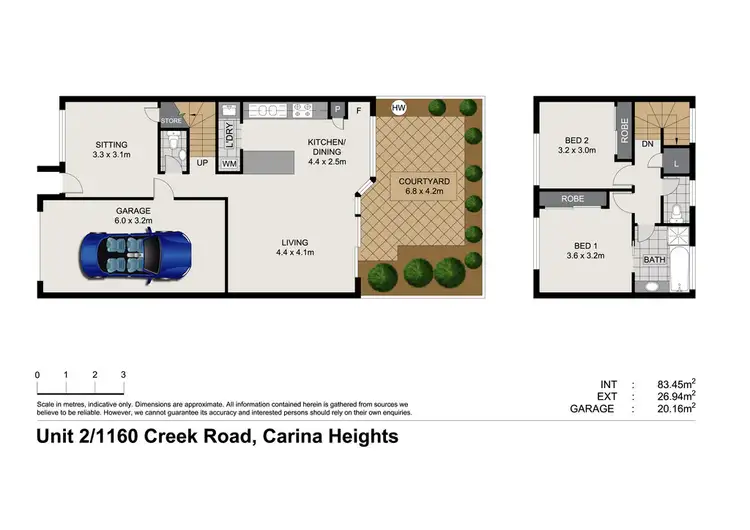 Floorplan of Homely townhouse listing, 2/1160 CREEK ROAD, Carina Heights QLD 4152