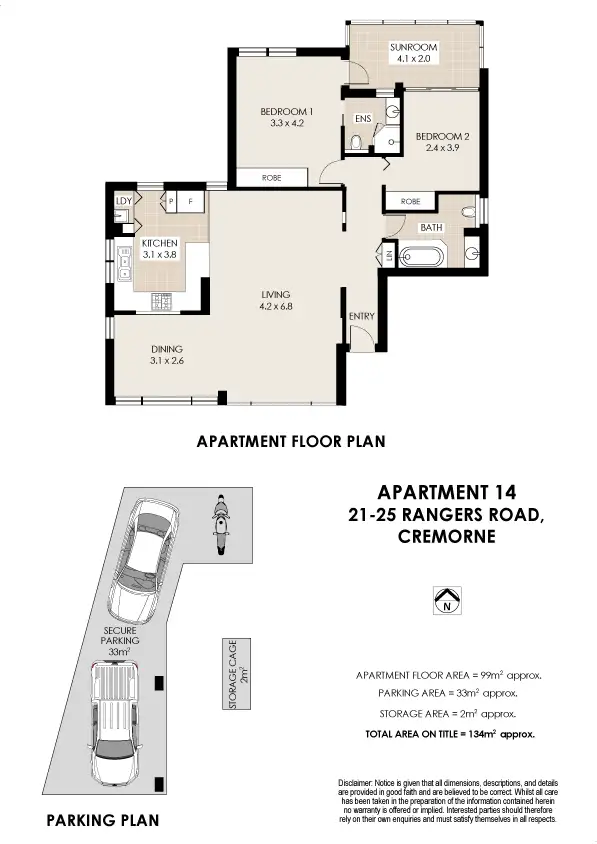 Floorplan of Homely apartment listing, 14/21-25 Rangers Road, Cremorne NSW 2090